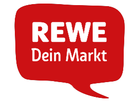 Logo von REWE, Supermarktkette in Deutschland.