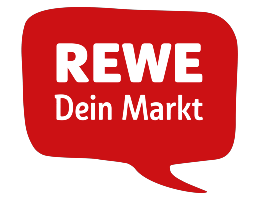 Logo von REWE, Supermarktkette in Deutschland.