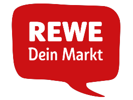 Logo von REWE, Supermarktkette in Deutschland.