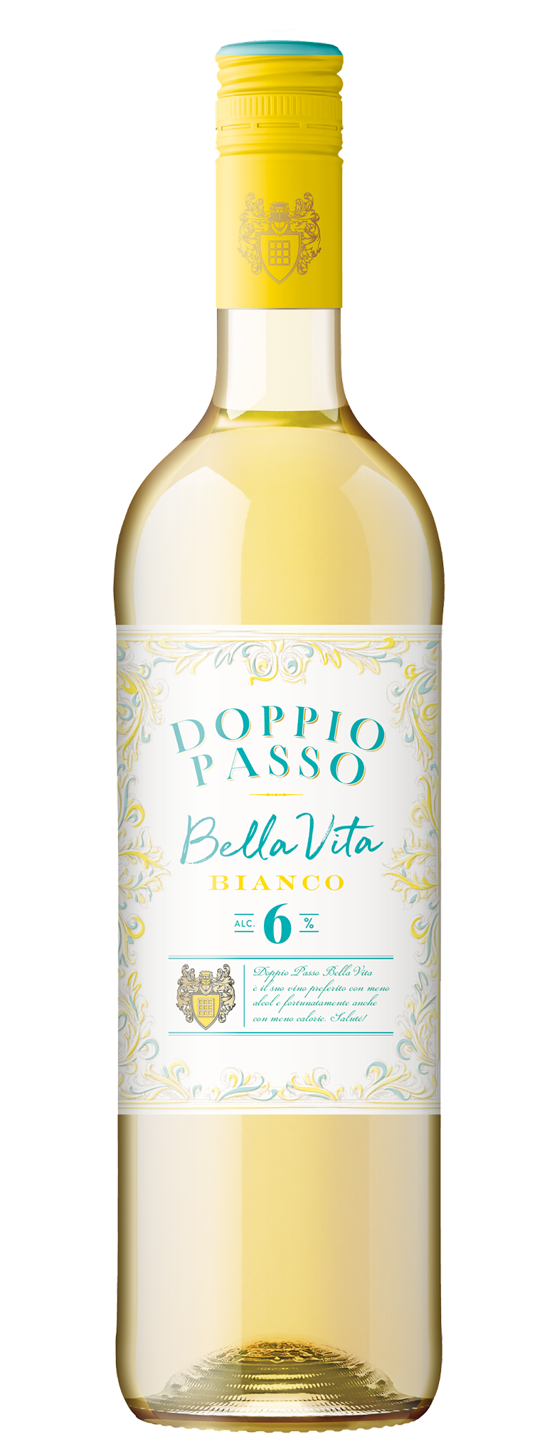 Flasche Bella Vita Bianco Doppio Passo, alkoholarm.