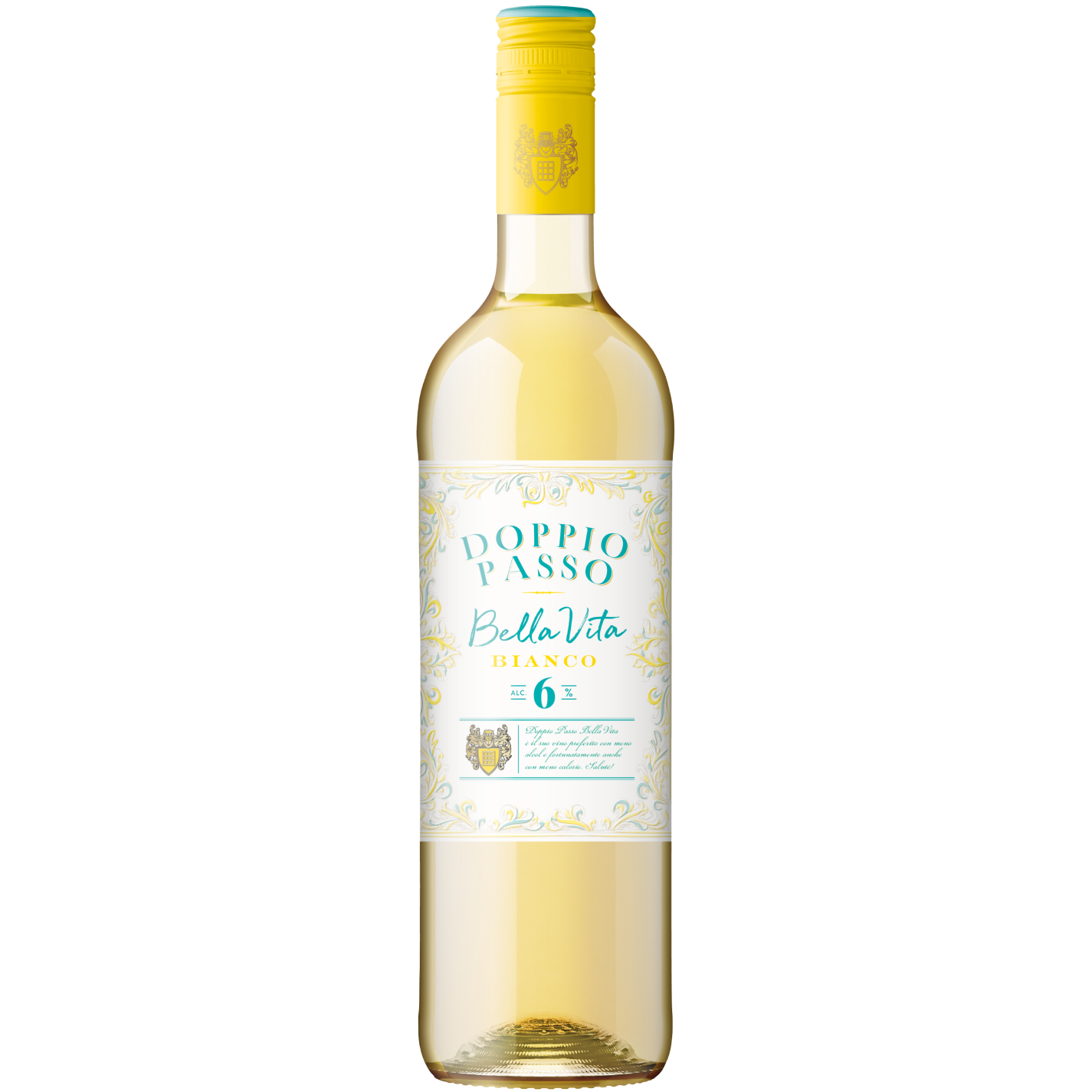 Flasche Bella Vita Bianco Doppio Passo, alkoholarm.