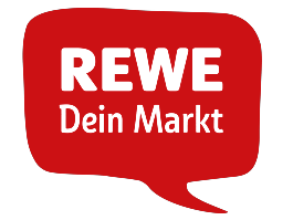 Logo von REWE, Supermarktkette in Deutschland.