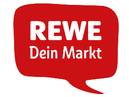 Logo von REWE, Supermarktkette in Deutschland.