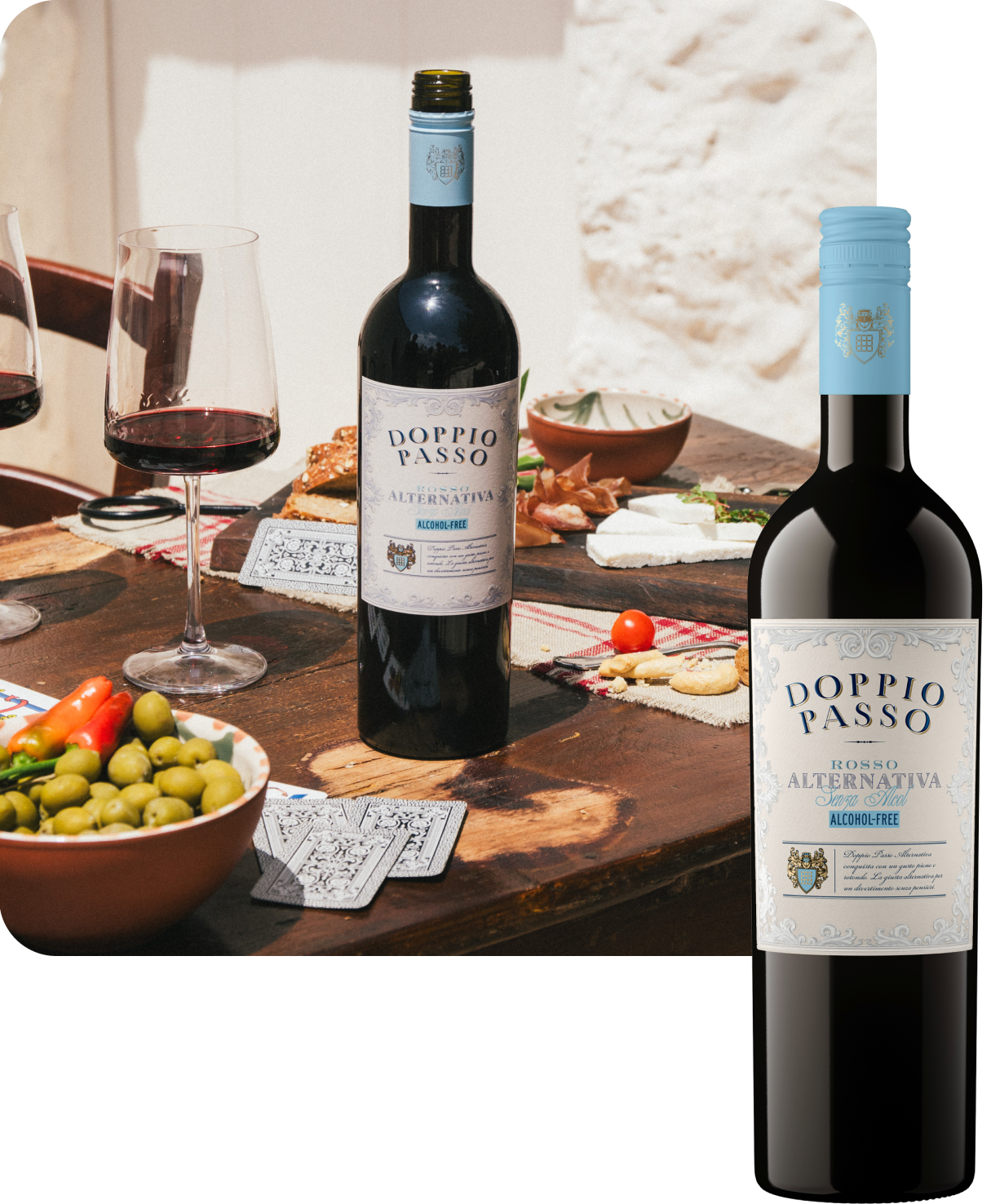 Rosso Alternativa Doppio Passo, for accompanying platters and informal dinners.