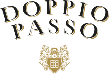 The elegant logo features the words 'DOPPIO PASSO' in a stylish font, accompanied by a decorative crest below.